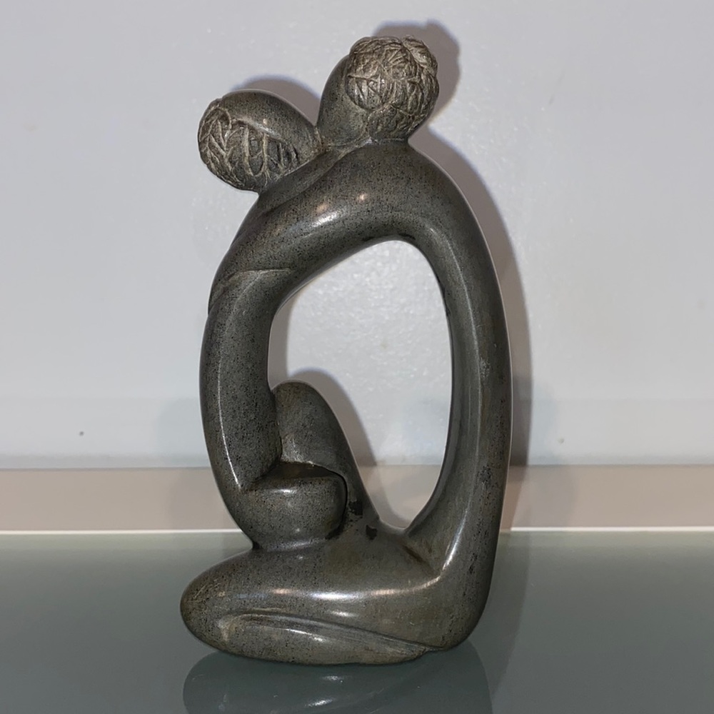 Vintage Soap Stone Figurine Sculpture Couple Embracing